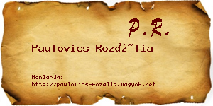 Paulovics Rozália névjegykártya