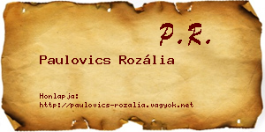 Paulovics Rozália névjegykártya
